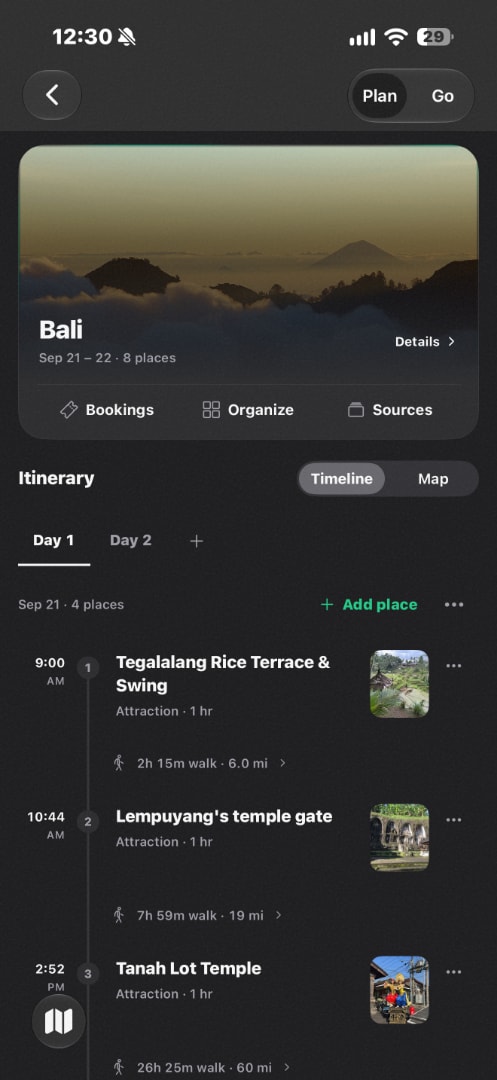 Trip plan in Nowah
